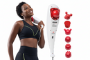 Massageador Manual Infravermelho Vibratório Percussão 6 Ponteiras