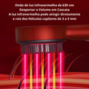 Escova Massagem Capilar com Aplicador de Couro Cabeludo Elétrico Luz Vermelha Estimula Crescimento